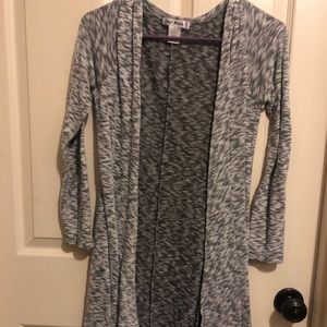 grey cardigan